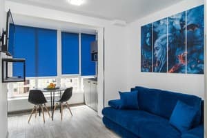 Квартира MYFREEDOM near NIVKY Residential Complex. Апартаменты двухместный в синей тематике студия 3 3